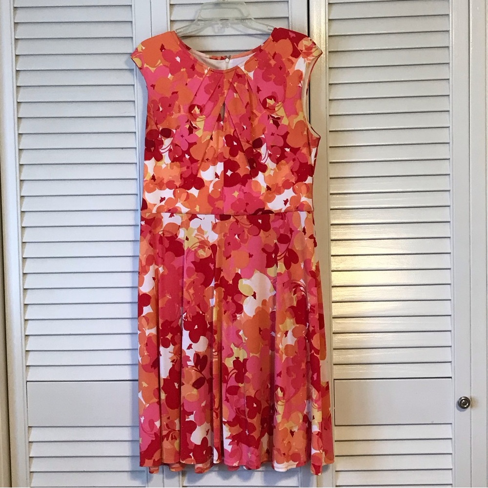 Vibrant Floral Kids Dress in Pink and Orange